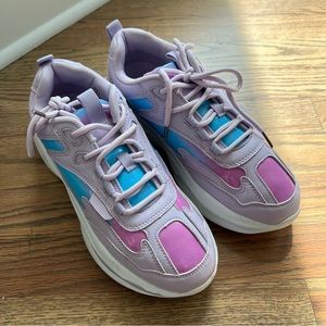 Burness Womens Leather Athletic Shoes (Size: 8)